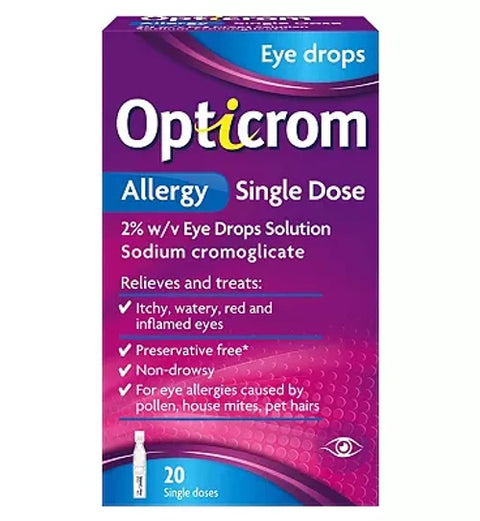 OPTICROM ALLERGY 2% ALLERGY EYE DROPS 10ML 720833