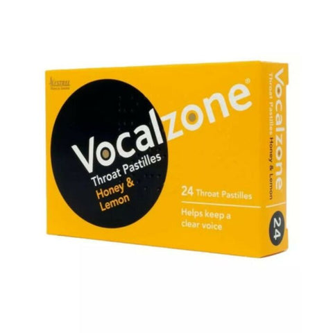 VOCALZONE THROAT PASTILLES HONEY& LEMON 24PK