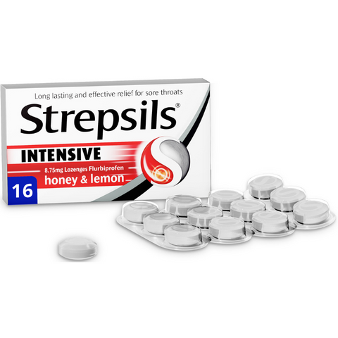 Strepsils intensive honest & lemon lozenges, Sore throat, Leahys pharmacy