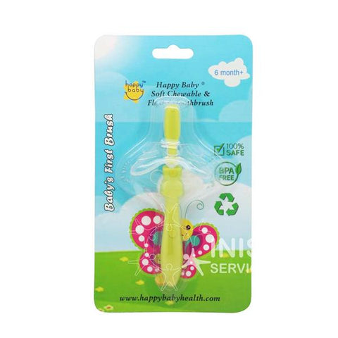 BRUSH BABY SOFT CHEWABLE & FLEXIBLE TOOTHBRUSH YELLOW/PINK/GREEN