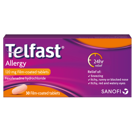 TELFAST ALLERGY 120MG TABLETS 30S 785606